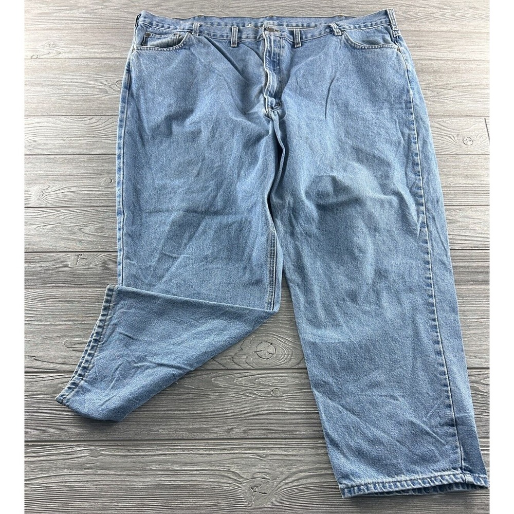 Carhartt Jeans Mens Relaxed Fit Straight Leg Light Wash Denim Blue 48x28